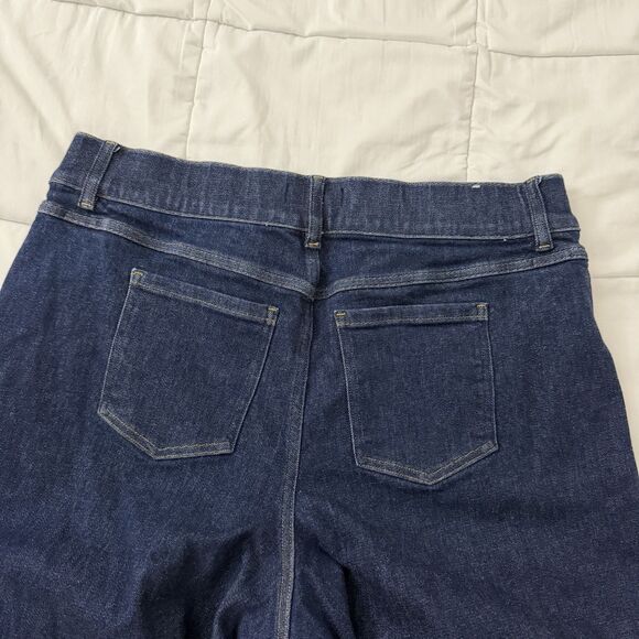 Spanx Wide Leg Jeans Womens 2X Tall Raw Indigo Blue High Rise Denim 2XT - Picture 7 of 10